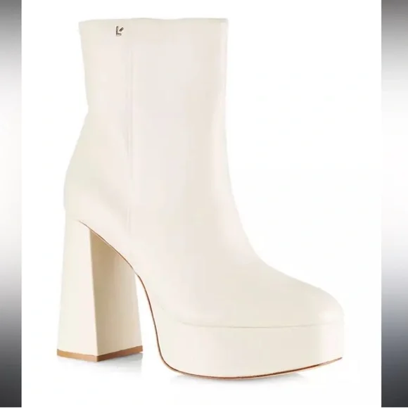 Larroudé Dolly Leather Platform Boots, Size 8 1/2 - Picture 1 of 12